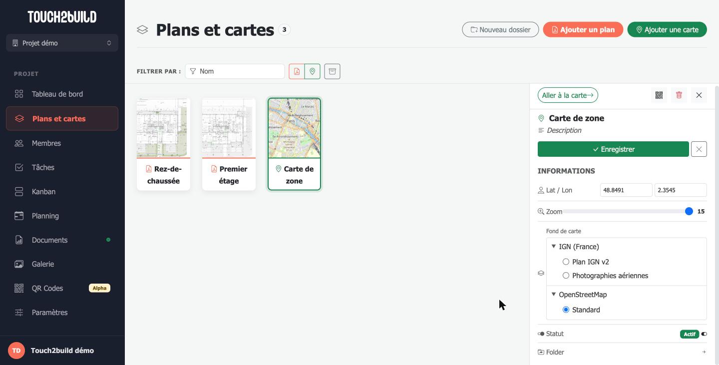Choix du fond de carte