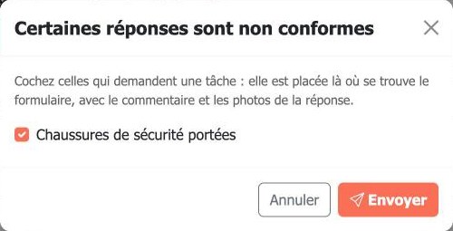 Réponses non conformes
