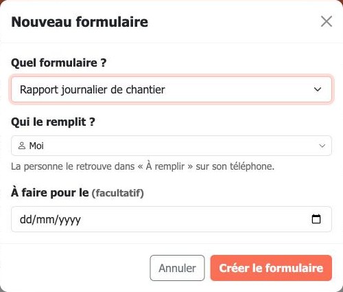 Nouveau formulaire