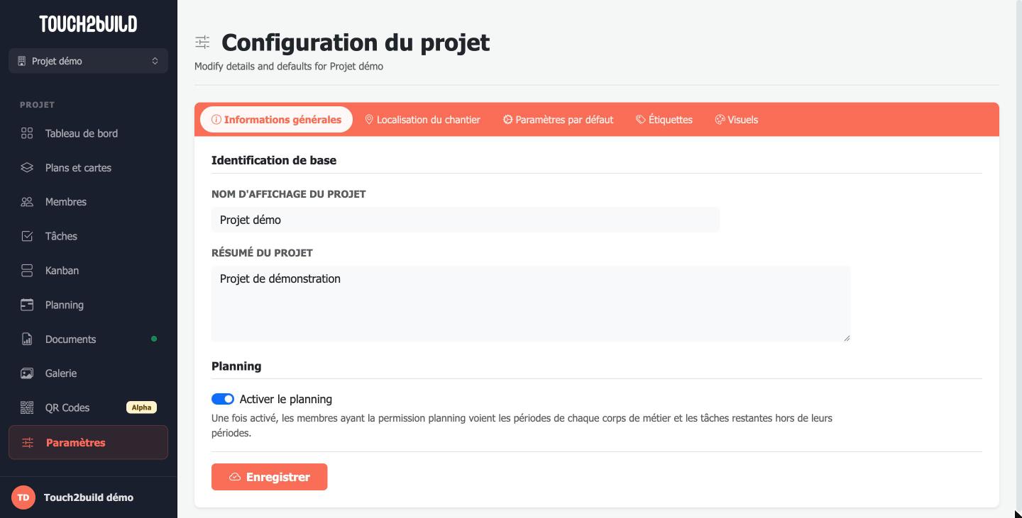 Activer le planning