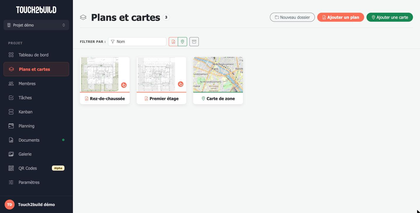 Page Plans et cartes