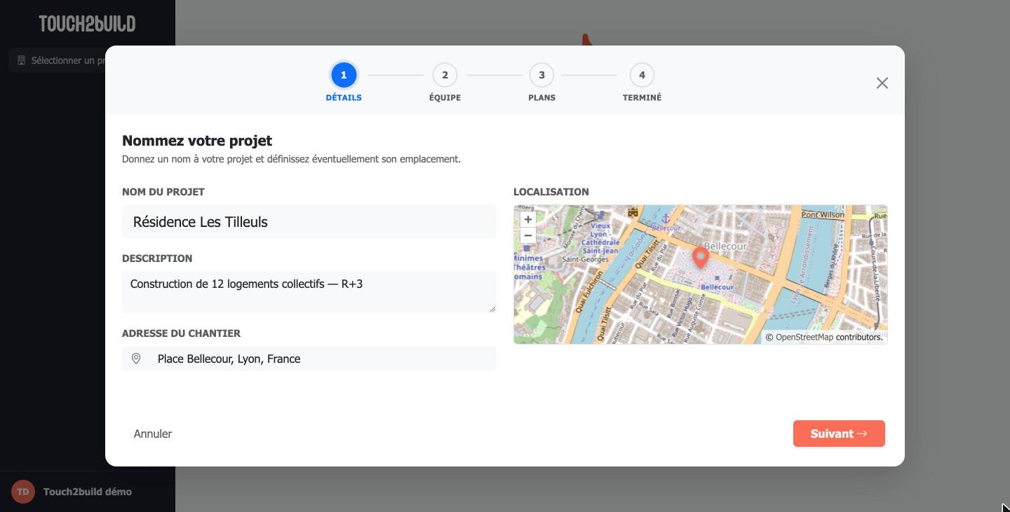 Étape Détails de l'assistant