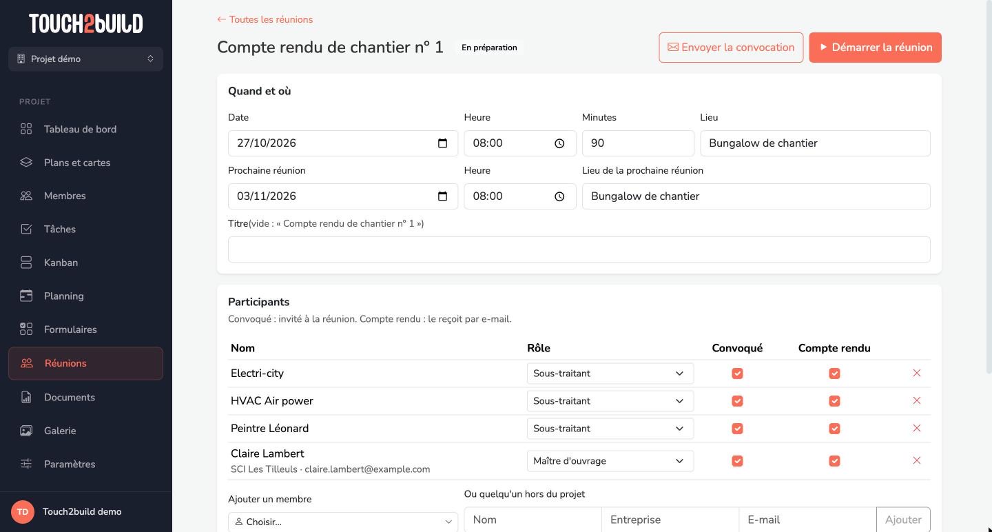 Une réunion en préparation