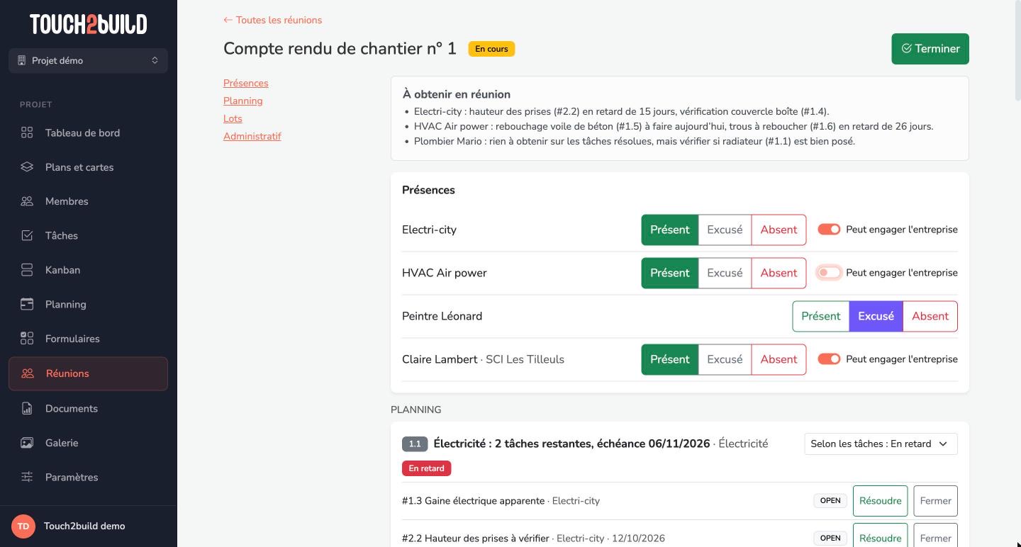 Une réunion en cours